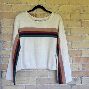 New Velvet by Graham & Spencer Cream Sweater with Multicolor Stripes